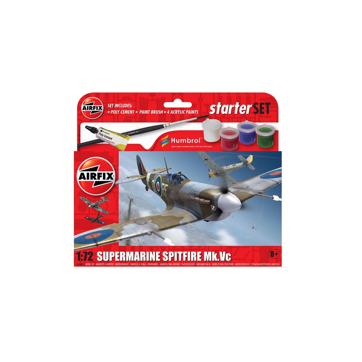 Small Beginners Set Supermarine Spitfire MkVc, 1/72 - Airfix A55001 Small Beginners Set Supermarine Spitfire MkVc, 1/72 - Airfix A55001