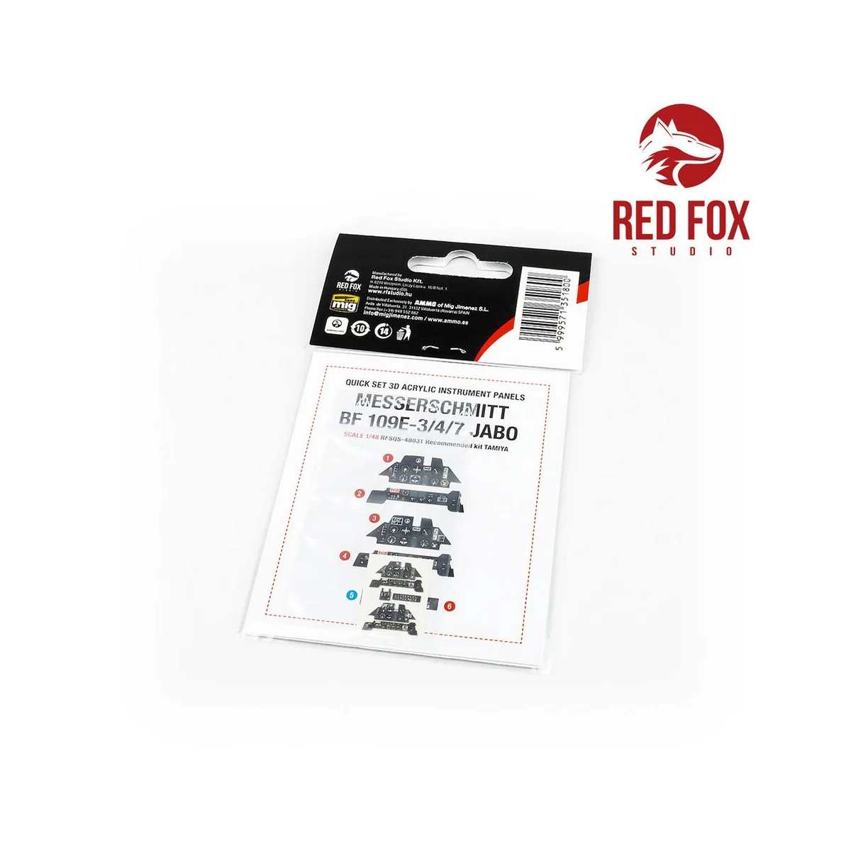 1/48 Messerschmitt Bf 109E-3/4/7 JABO (for Tamiya kit), 1/48 - Red ...