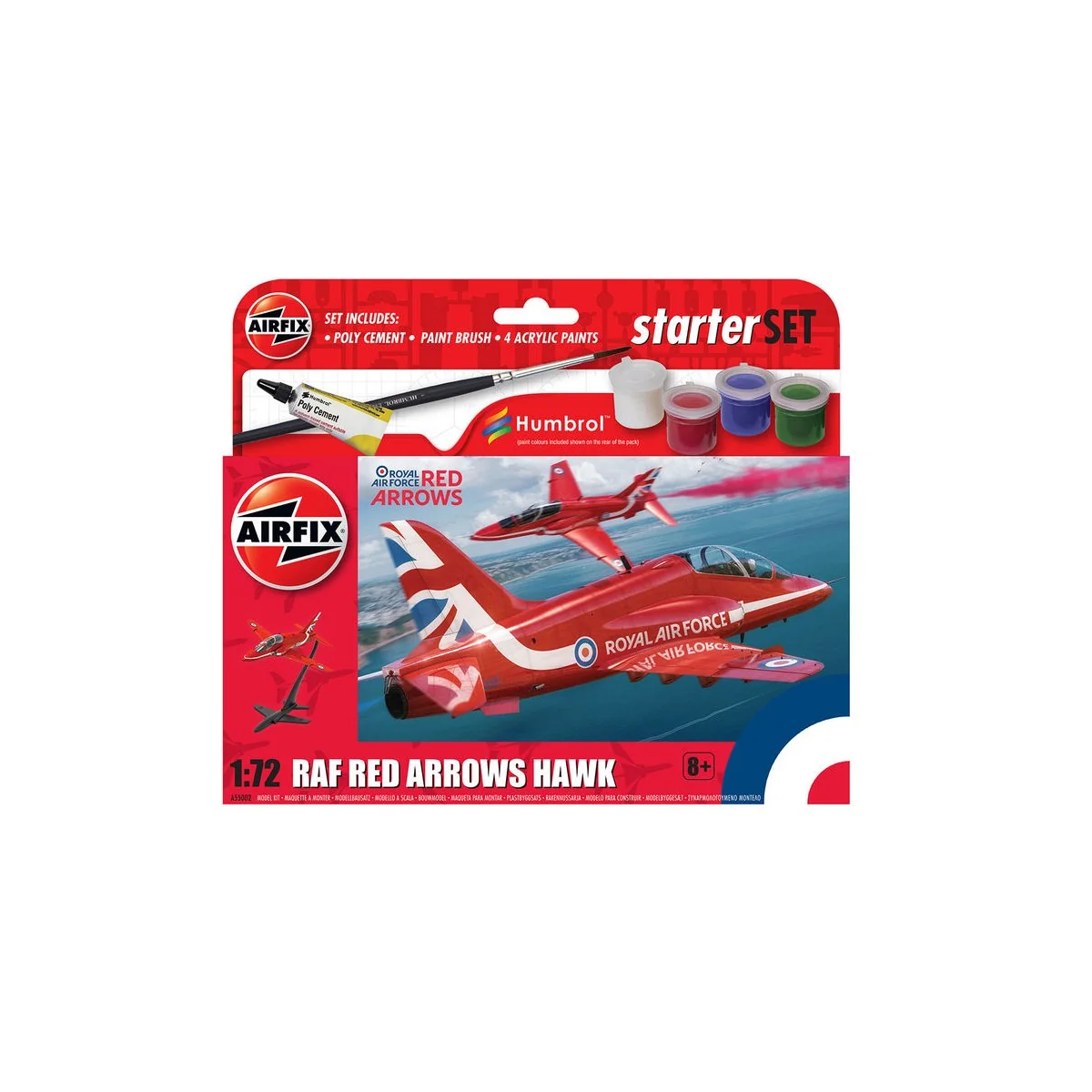 Small Beginners Set Red Arrows Hawk, 1/72 - Airfix A55002