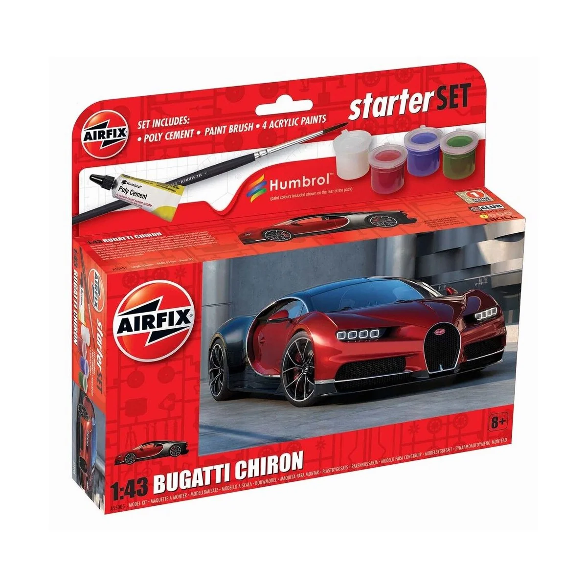 Small Starter Set NEW Bugatti Chiron, 1/43 - Airfix A55005