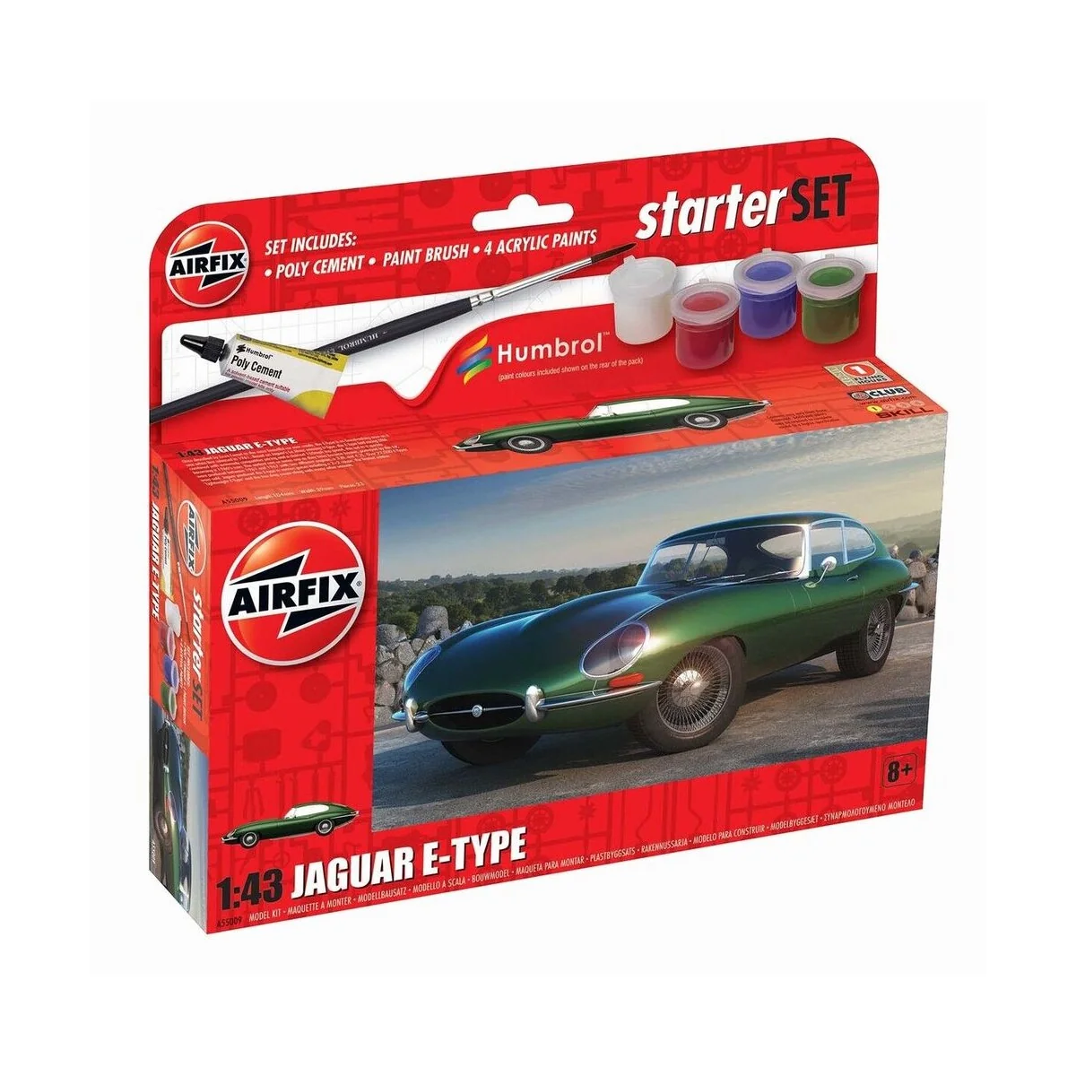 Small Starter Set Jaguar E-Type, 1/43 - Airfix A55009 Small Starter Set Jaguar E-Type, 1/43 - Airfix A55009