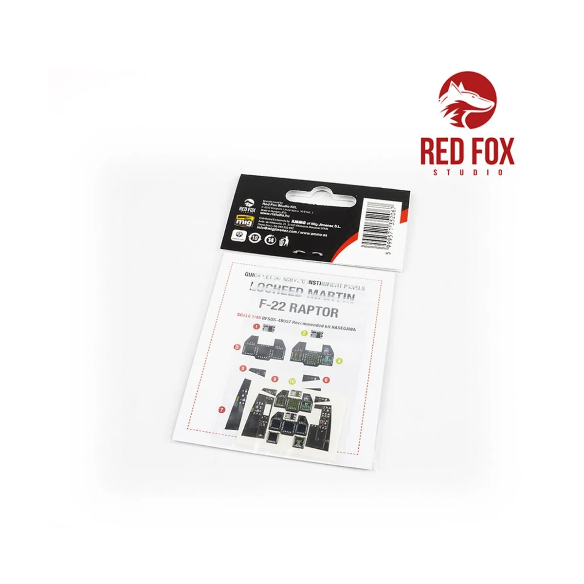 1/48 F-22 Raptor (for Hasegawa kit) - Red Fox Studio RFSQS-48057