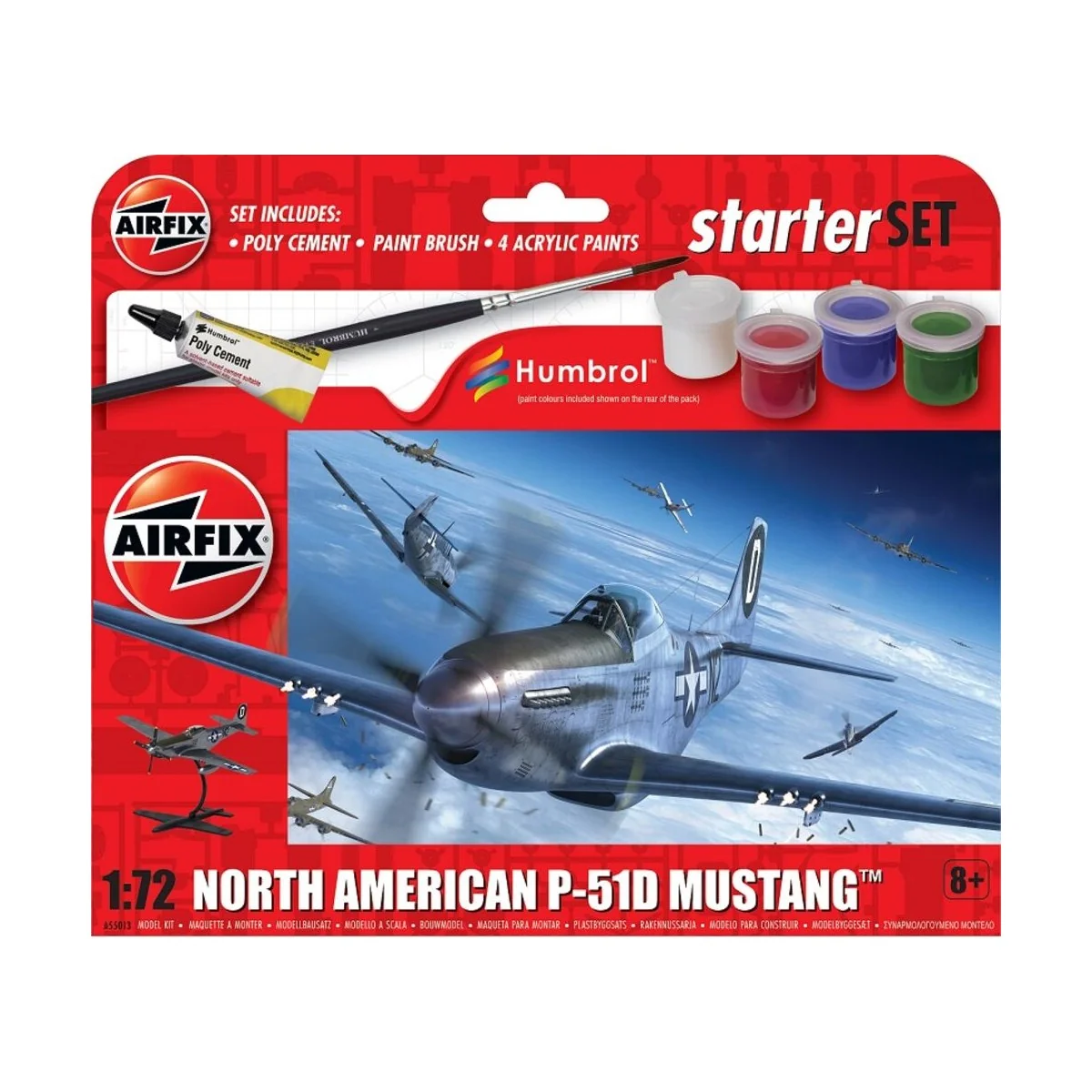 Starter Set - North American P-51D Mustang, 1/72 - Airfix A55013
