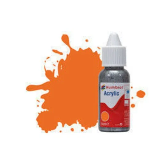 HUMBROL ACRYLIC DROPPER BOTTLE 14ML No 18 Orange - Gloss - Humbrol ...