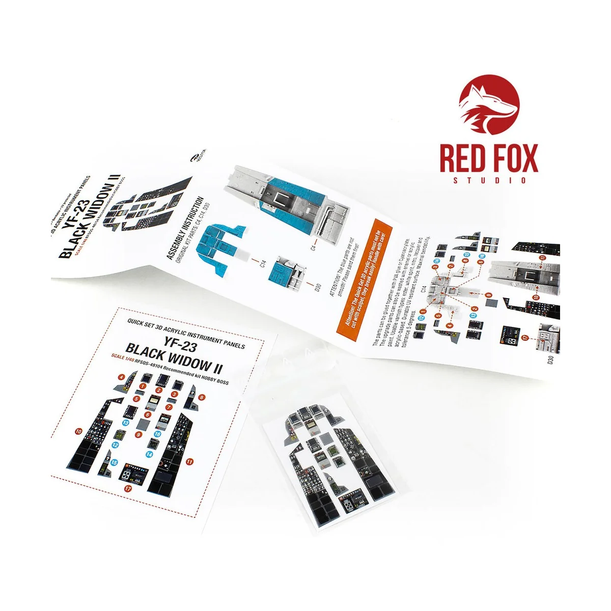 1/48 YF-23 Black Widow II (for Hobby Boss kit), 1/48 - Red Fox Stud...