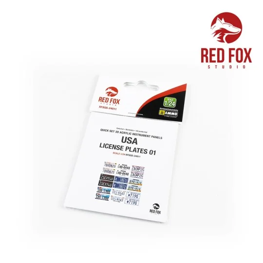 1/24 USA License plates vol.01 - Red Fox Studio RFSQS-24011