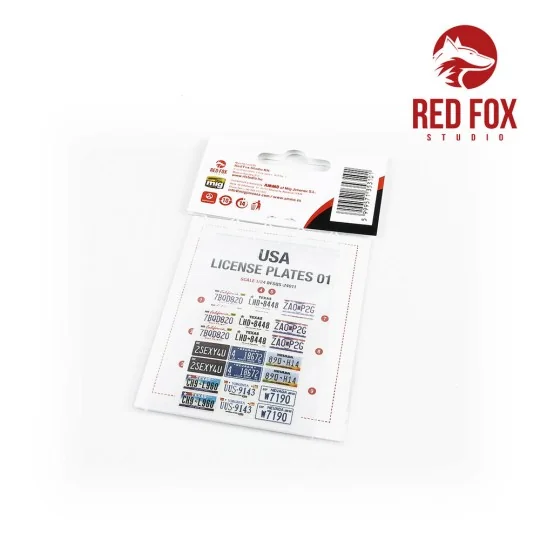 1/24 USA License plates vol.01, 1/24 - Red Fox Studio RFSQS-24011