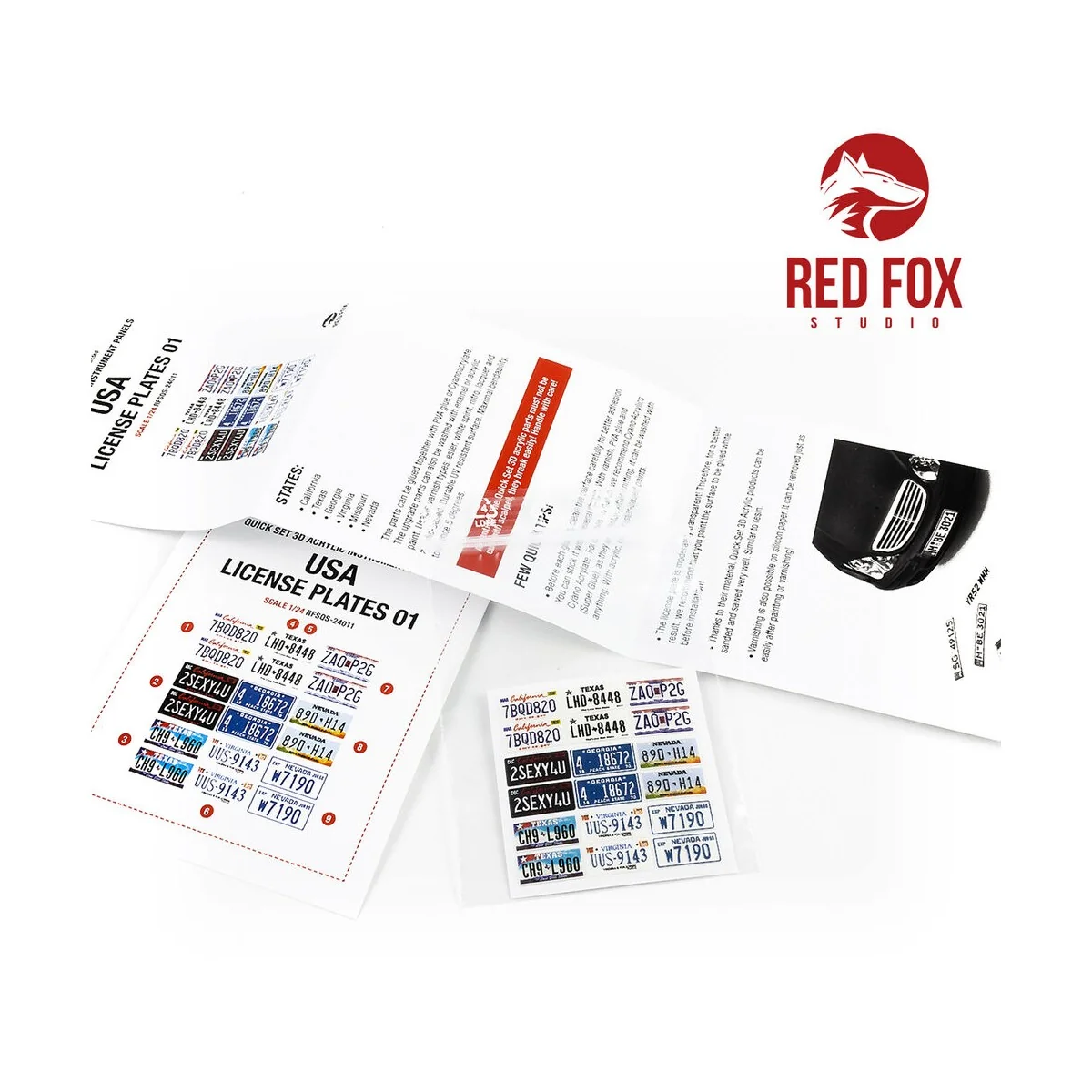 1/24 USA License plates vol.01, 1/24 - Red Fox Studio RFSQS-24011
