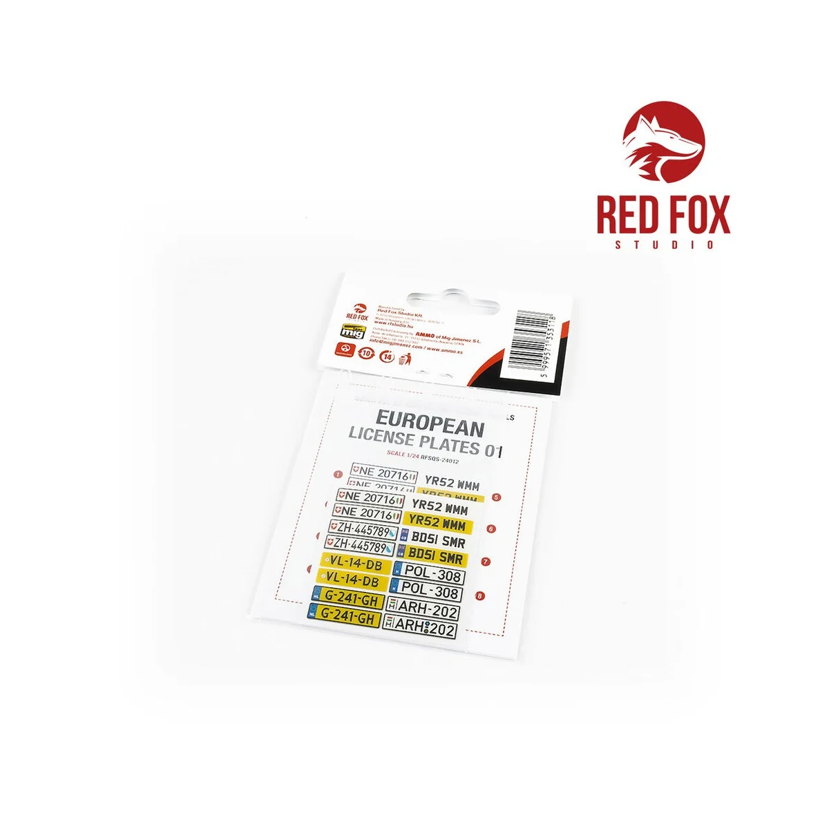 1/24 European Lincense plates vol.01, 1/24 - Red Fox Studio RFSQS-2...
