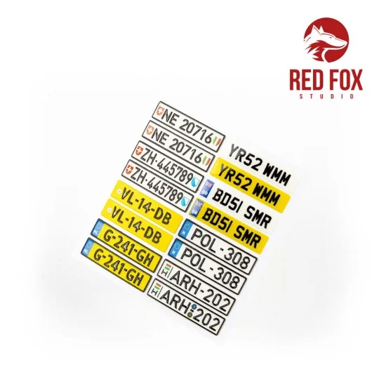 1/24 European Lincense plates vol.01, 1/24 - Red Fox Studio RFSQS-2...