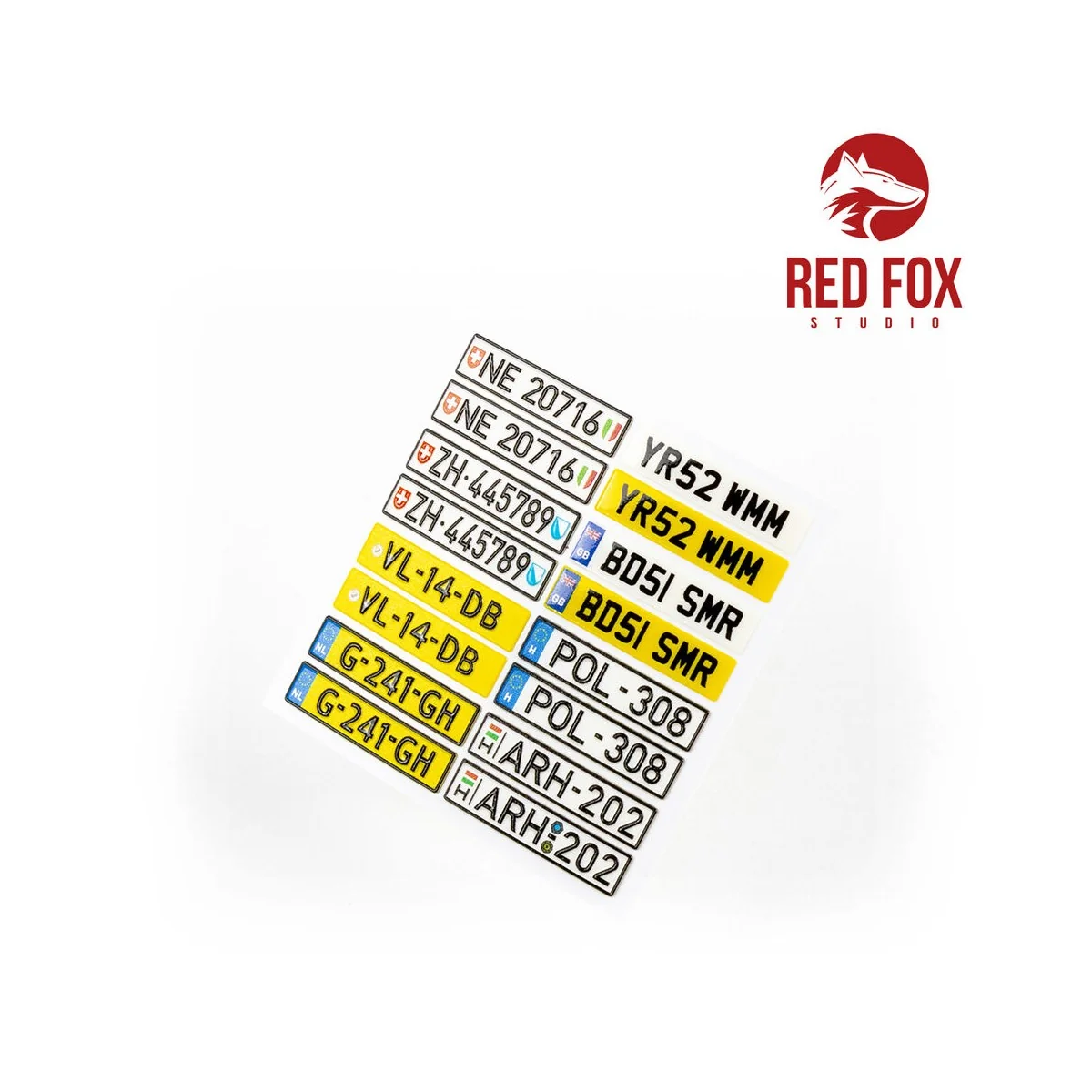 1/24 European Lincense plates vol.01 - Red Fox Studio RFSQS-24012