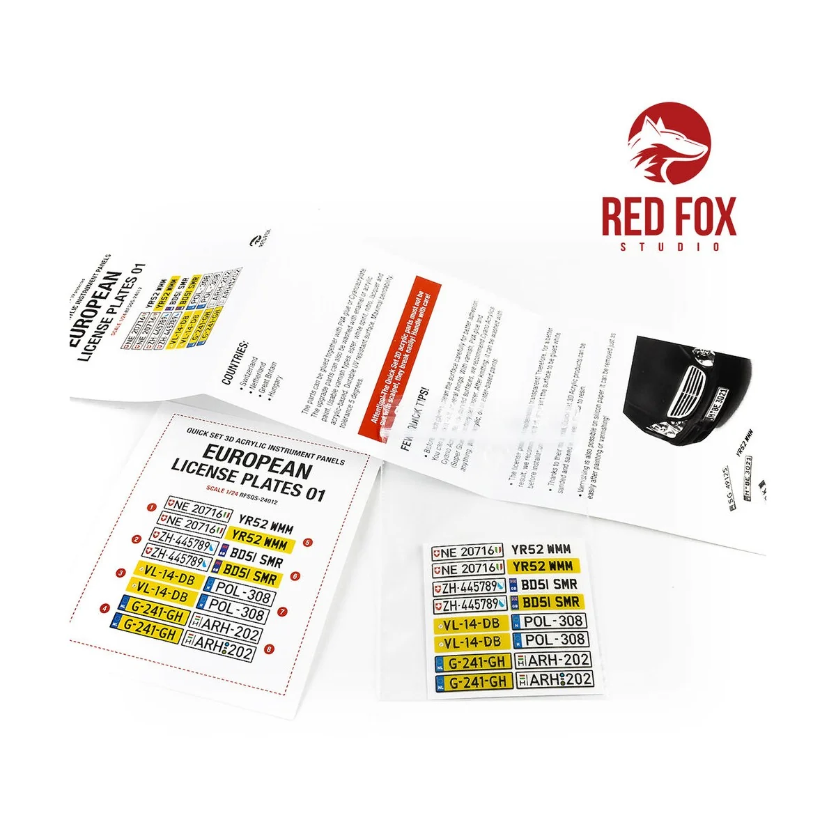 1/24 European Lincense plates vol.01, 1/24 - Red Fox Studio RFSQS-2...
