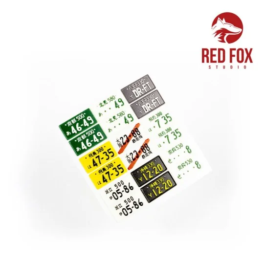 1/24 Japanese License plates vol.01, 1/24 - Red Fox Studio RFSQS-24013