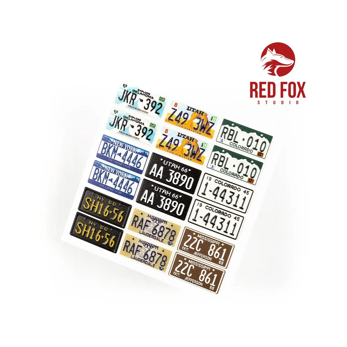 1/24 USA License plates vol.02, 1/24 - Red Fox Studio RFSQS-24014