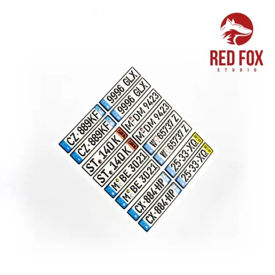 1/24 European Lincense plates vol.02, 1/24 - Red Fox Studio RFSQS-2...