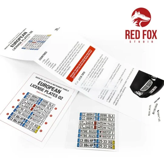 1/24 European Lincense plates vol.02, 1/24 - Red Fox Studio RFSQS-2...