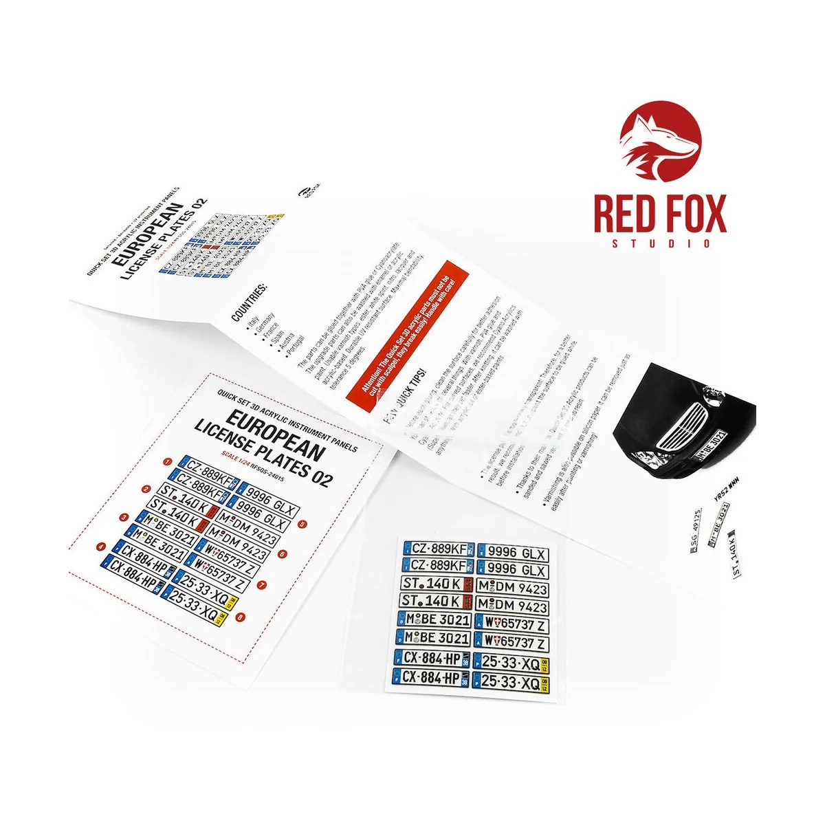 1/24 European Lincense plates vol.02, 1/24 - Red Fox Studio RFSQS-2...