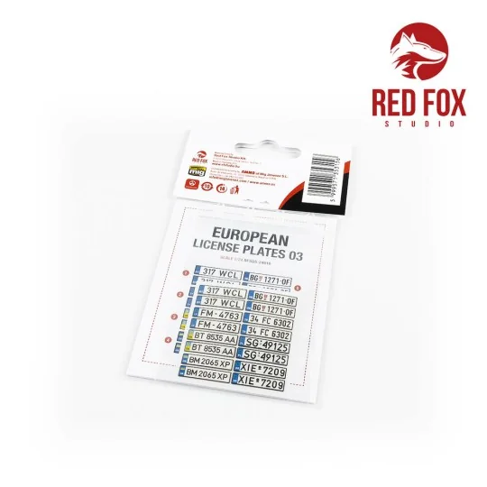 1/24 European Lincense plates vol.03 - Red Fox Studio RFSQS-24016
