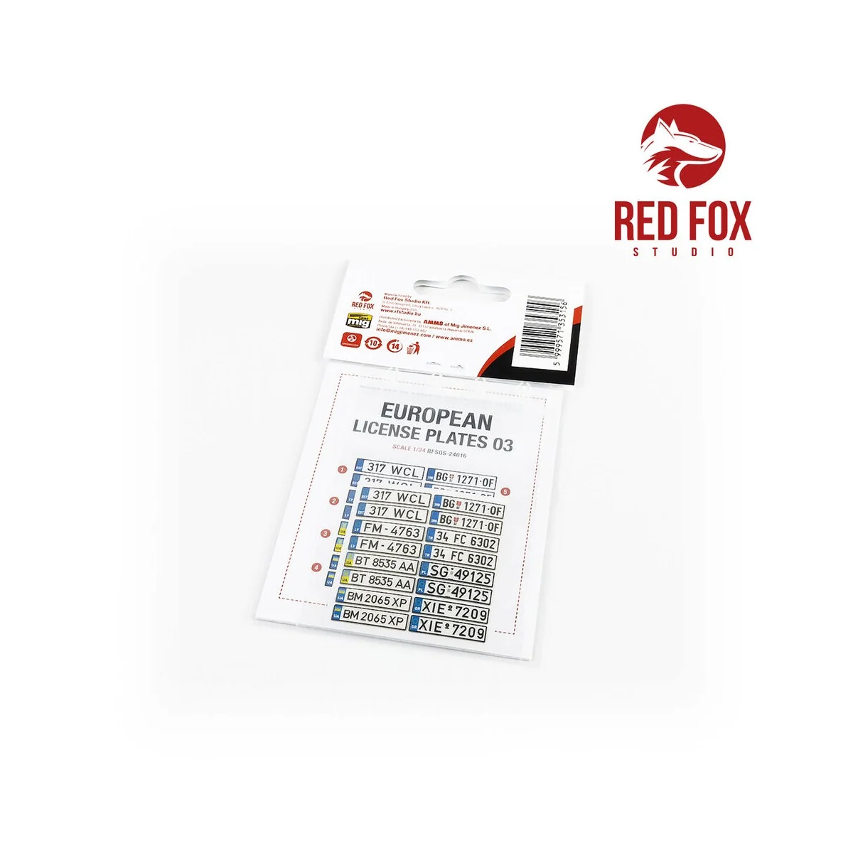 1/24 European Lincense plates vol.03, 1/24 - Red Fox Studio RFSQS-2...