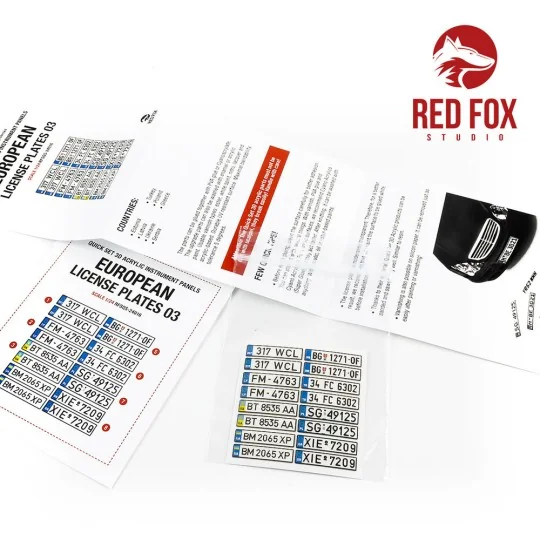 1/24 European Lincense plates vol.03 - Red Fox Studio RFSQS-24016