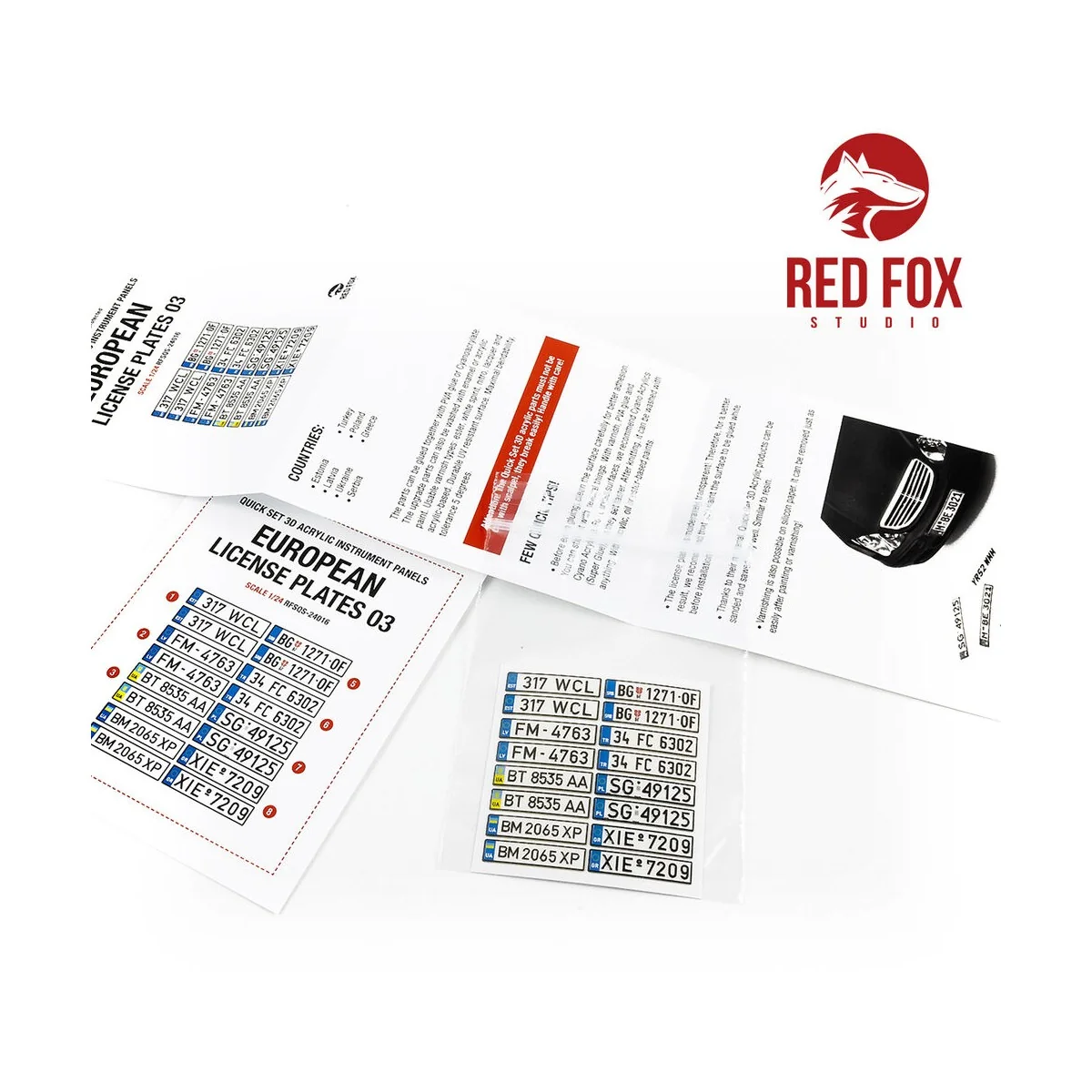 1/24 European Lincense plates vol.03, 1/24 - Red Fox Studio RFSQS-2...