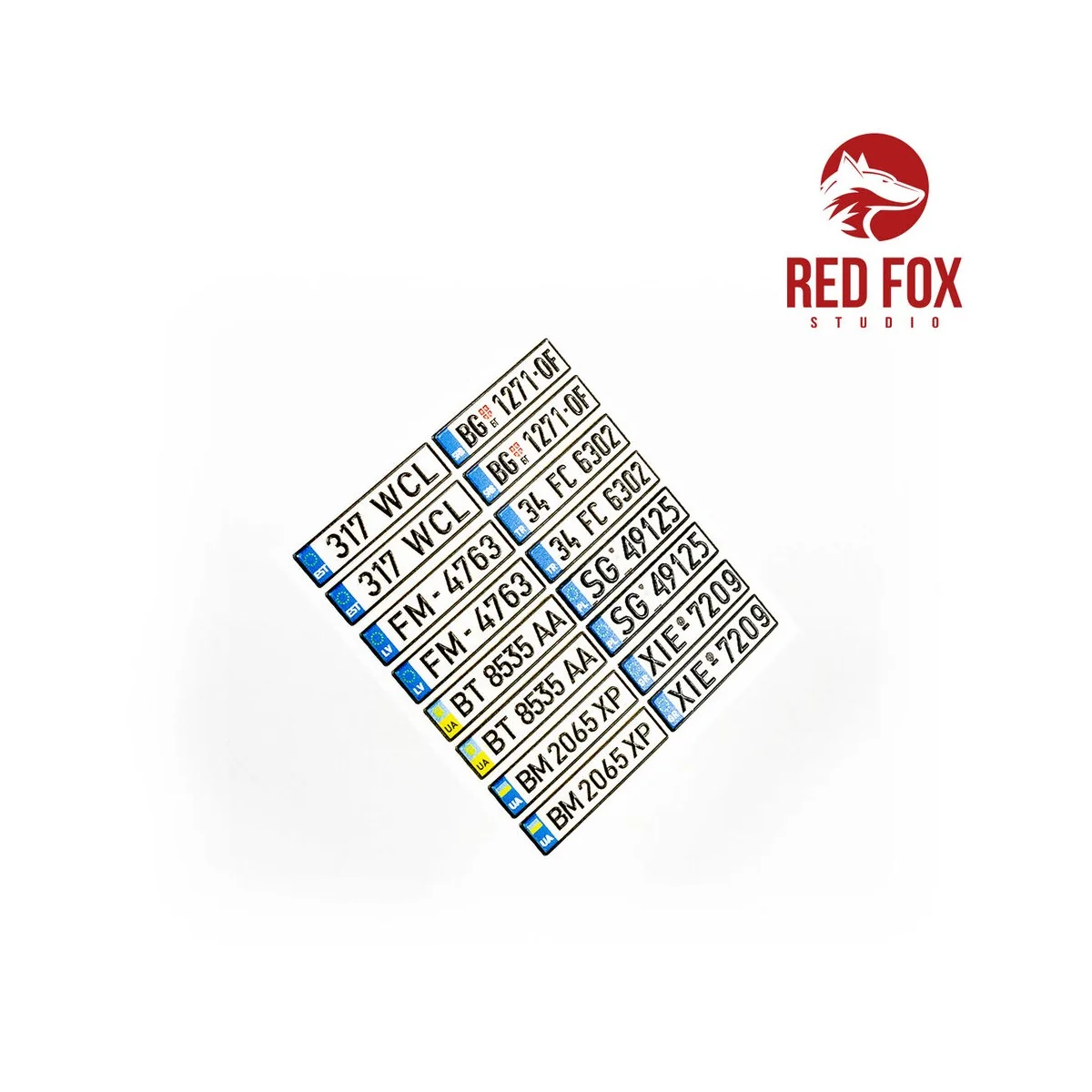 1/24 European Lincense plates vol.03, 1/24 - Red Fox Studio RFSQS-2...