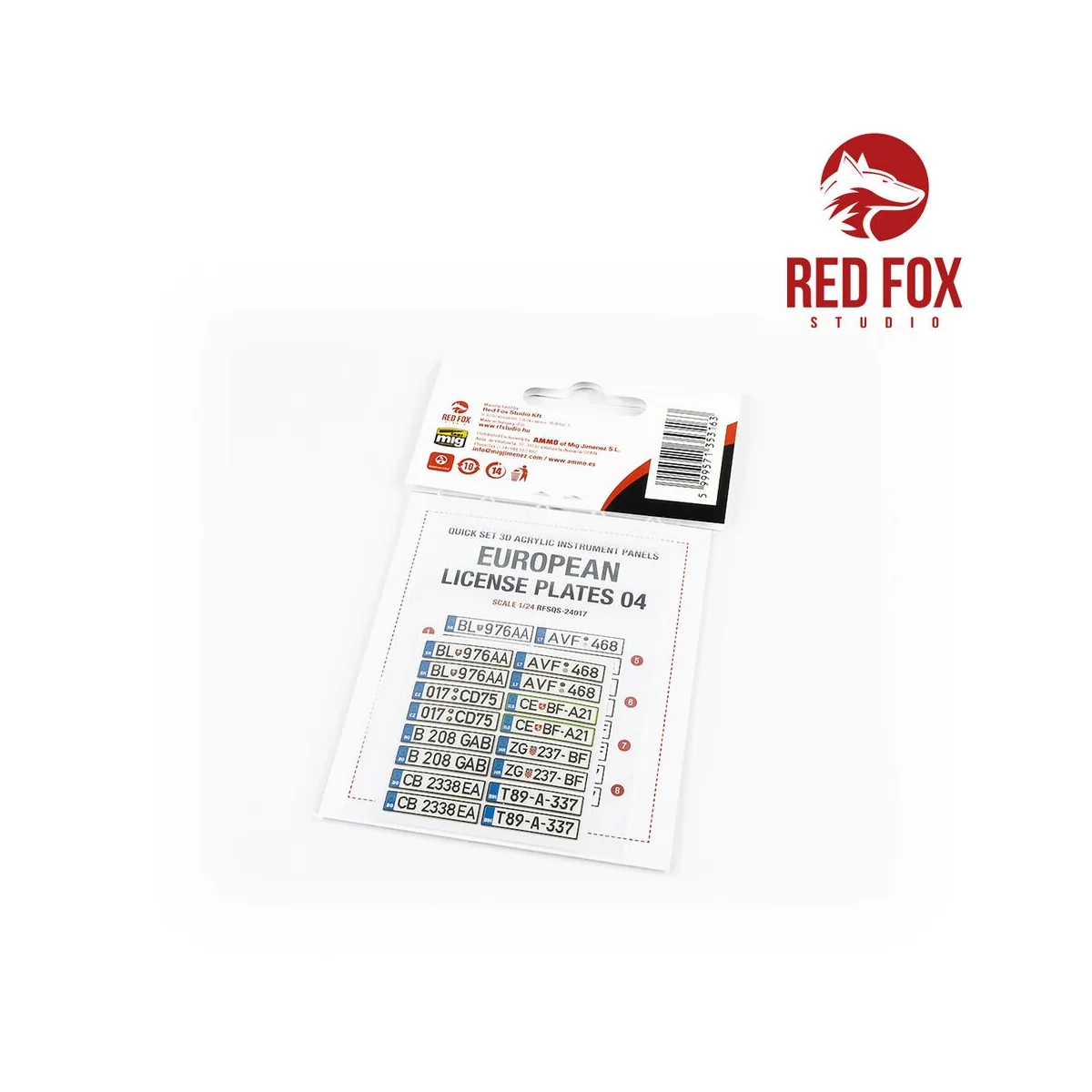 1/24 European Lincense plates vol.04, 1/24 - Red Fox Studio RFSQS-2...