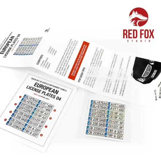 1/24 European Lincense plates vol.04, 1/24 - Red Fox Studio RFSQS-2...
