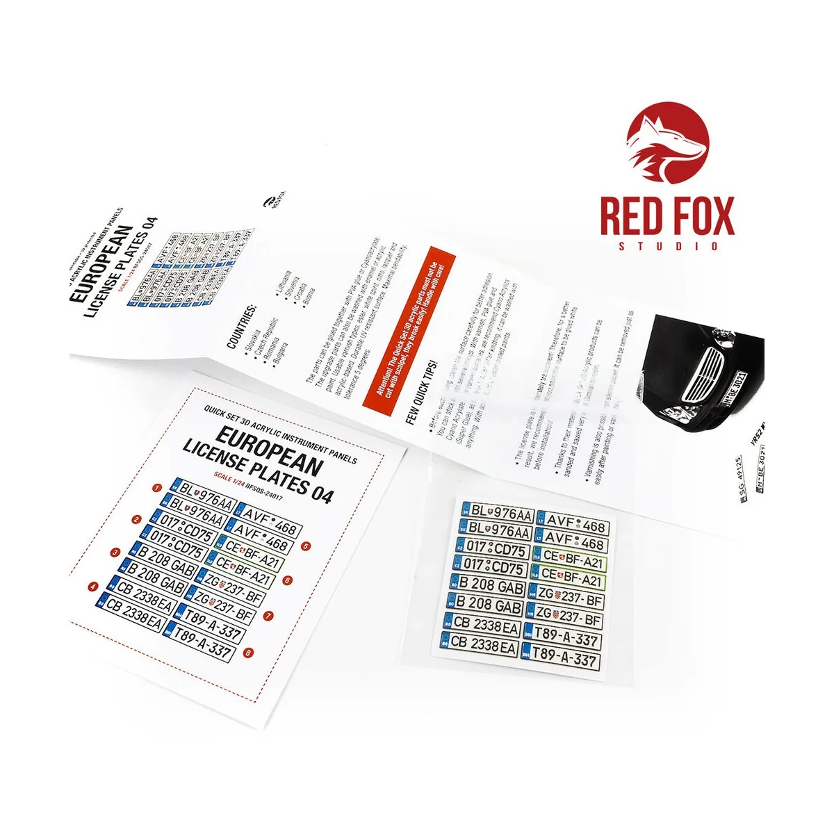 1/24 European Lincense plates vol.04, 1/24 - Red Fox Studio RFSQS-2...
