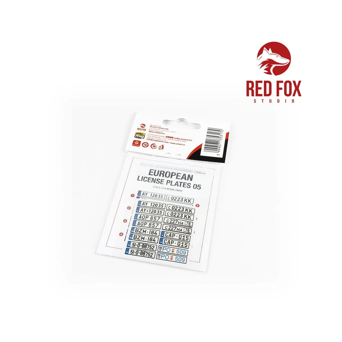1/24 European Lincense plates vol.05, 1/24 - Red Fox Studio RFSQS-2...