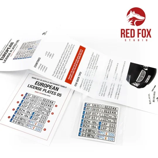 1/24 European Lincense plates vol.05, 1/24 - Red Fox Studio RFSQS-2...