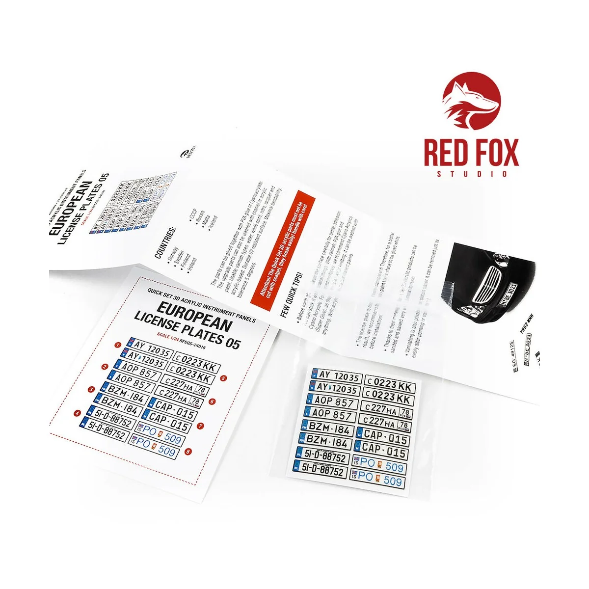 1/24 European Lincense plates vol.05, 1/24 - Red Fox Studio RFSQS-2...