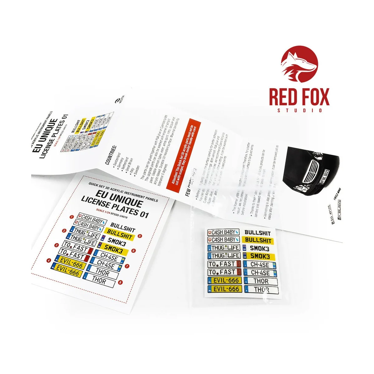 1/24 Unique License plates vol.01 (EU form), 1/24 - Red Fox Studio ...