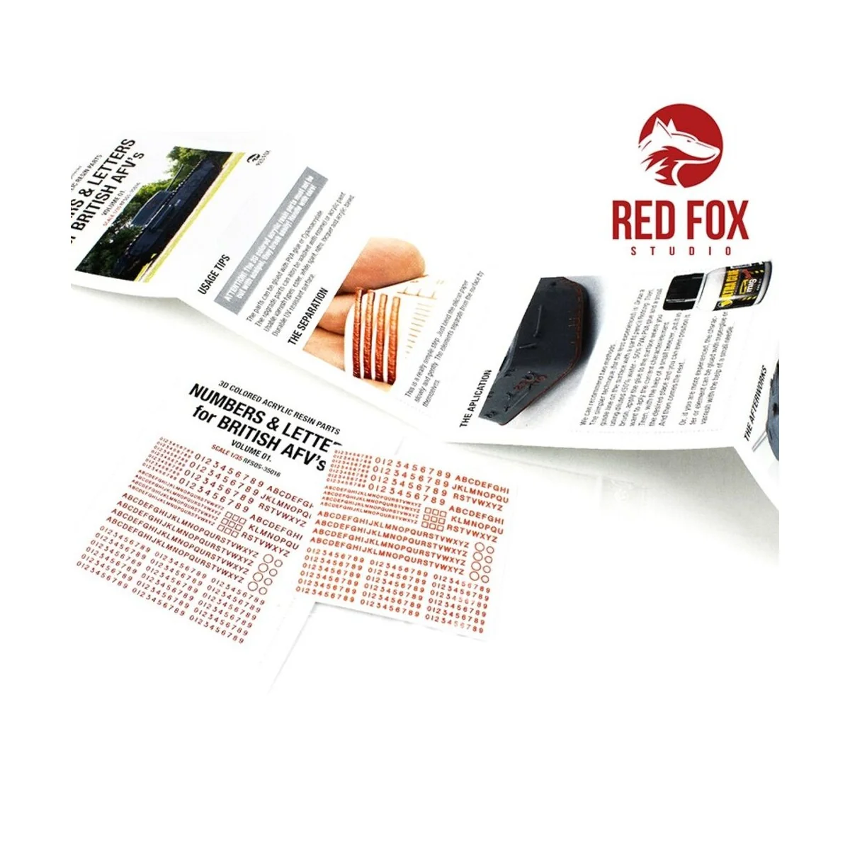 3D Resin Foundry Numeral & Letters for British AFV’s vol.01 - Red F...