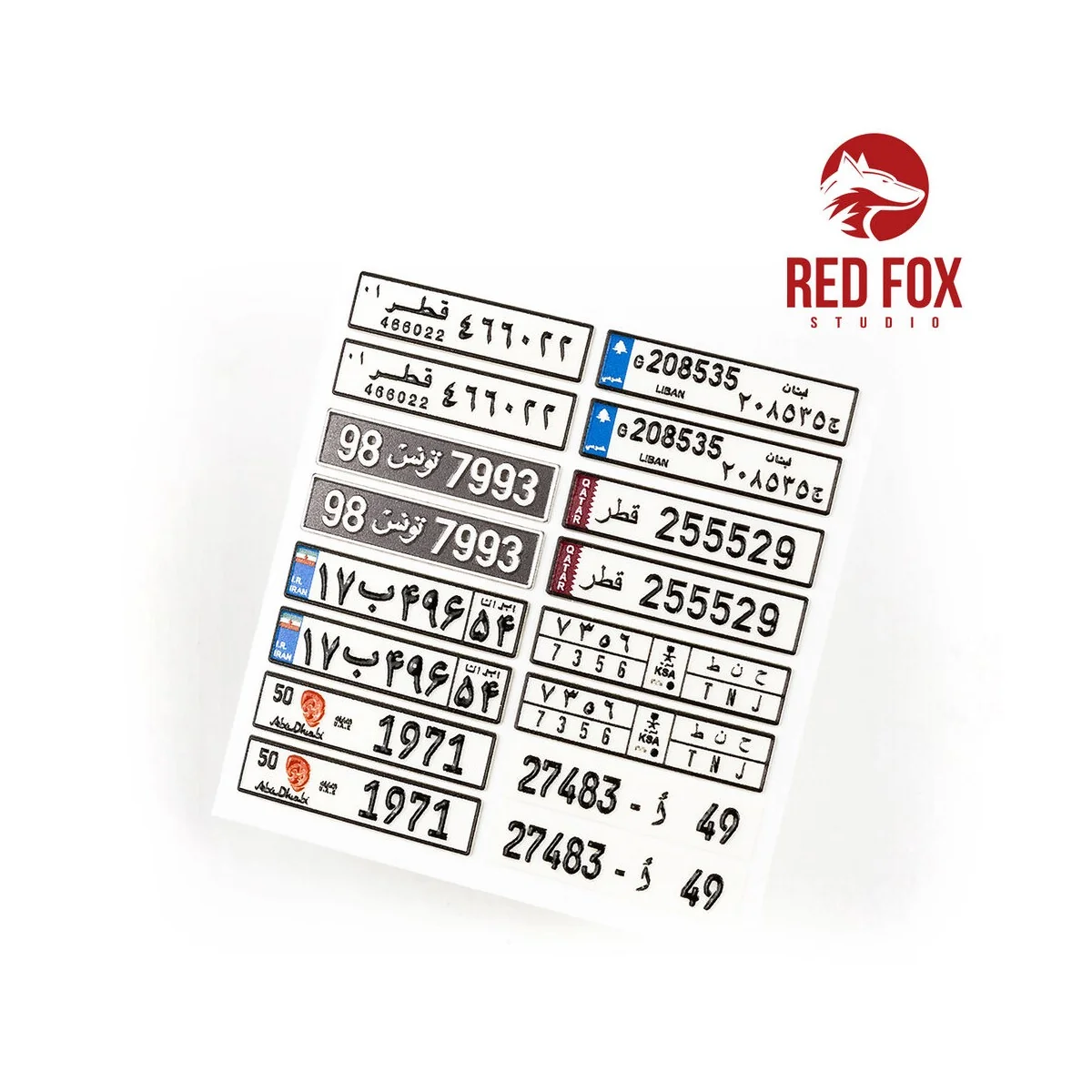 1/24 Arabic License Plates vol.01, 1/48 - Red Fox Studio RFSQS-24021