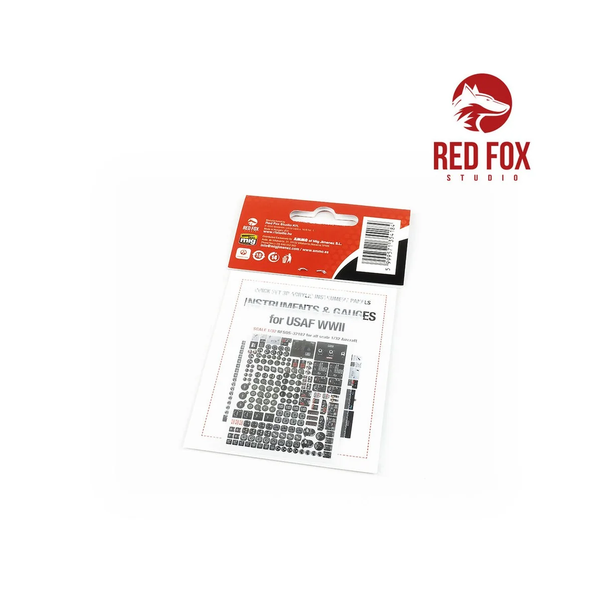 1/32 Instruments & gauges set for USAF WWII (Independent) - Red Fox...