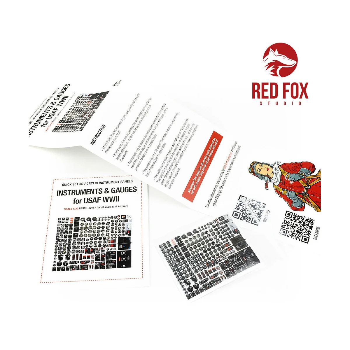 1/32 Instruments & gauges set for USAF WWII (Independent) - Red Fox...