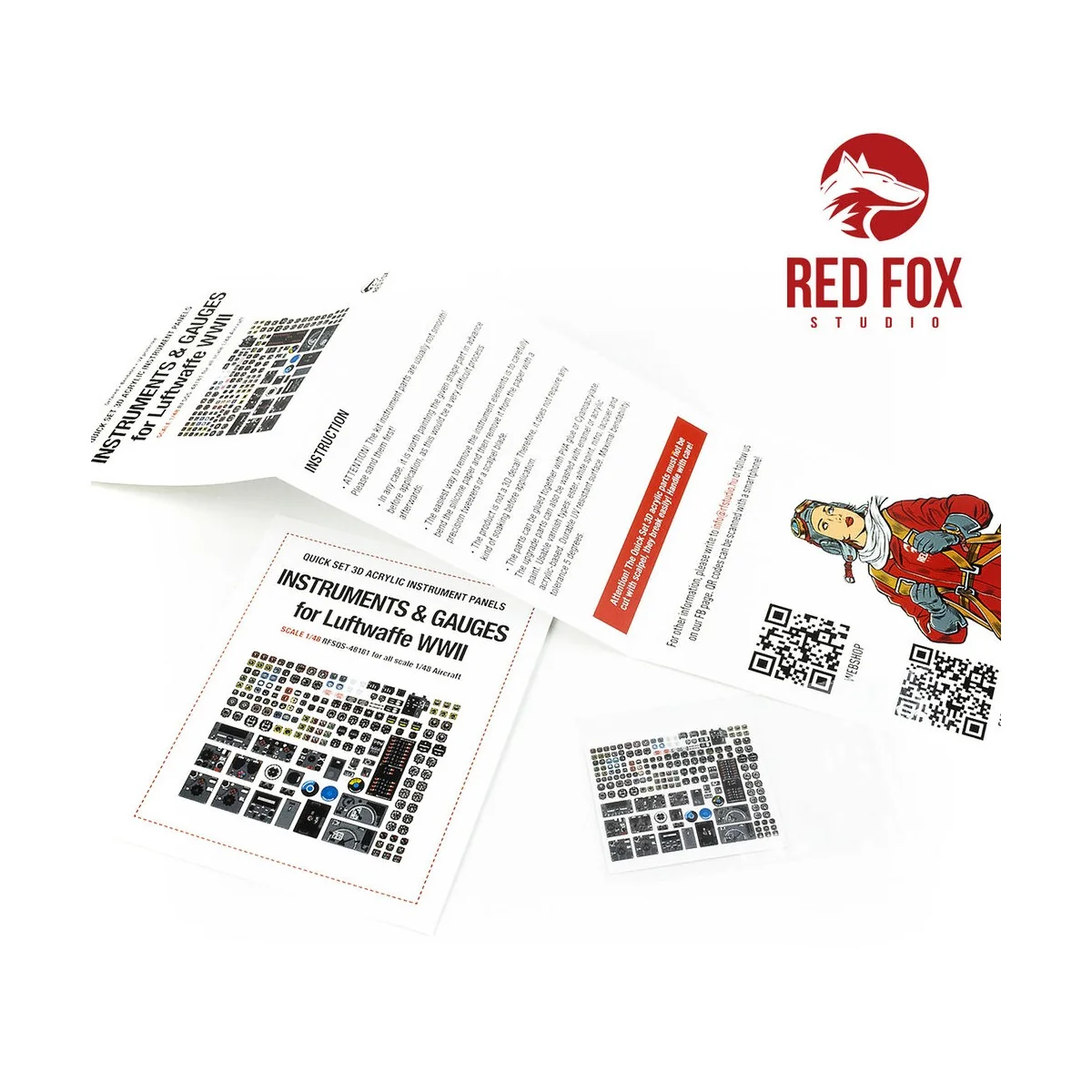 1/48 Instruments & gauges set for Luftwaffe WWII (Independent), 1/4...