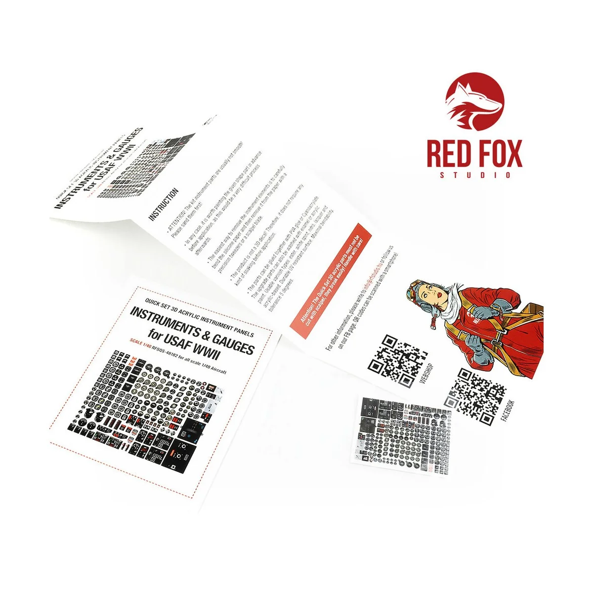 1/48 Instruments & gauges set for USAF WWII (Independent) - Red Fox...