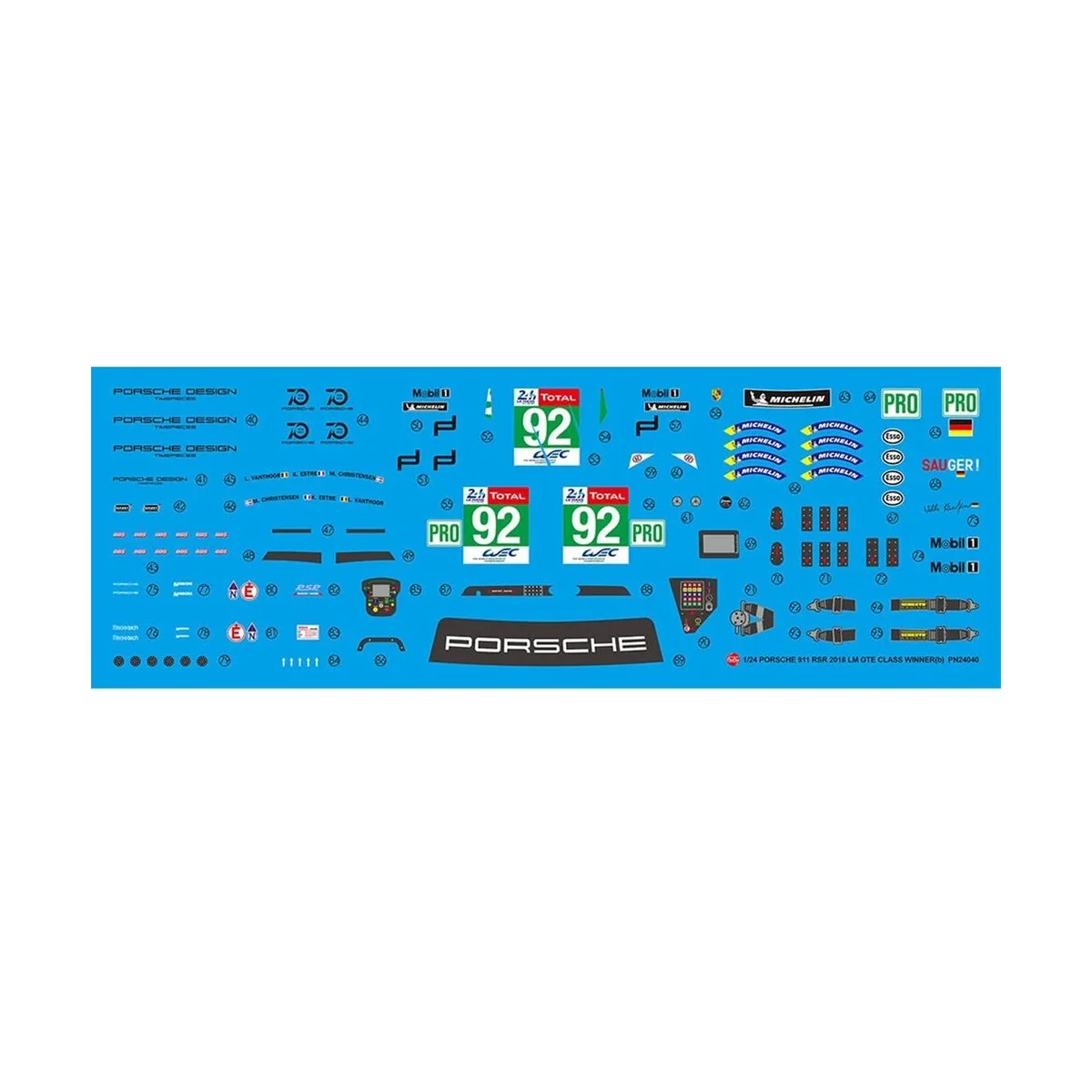 Porsche 911 RSR 2018 LM GTE Class Winner, 1/24 - NUNU-BEEMAX PN24040