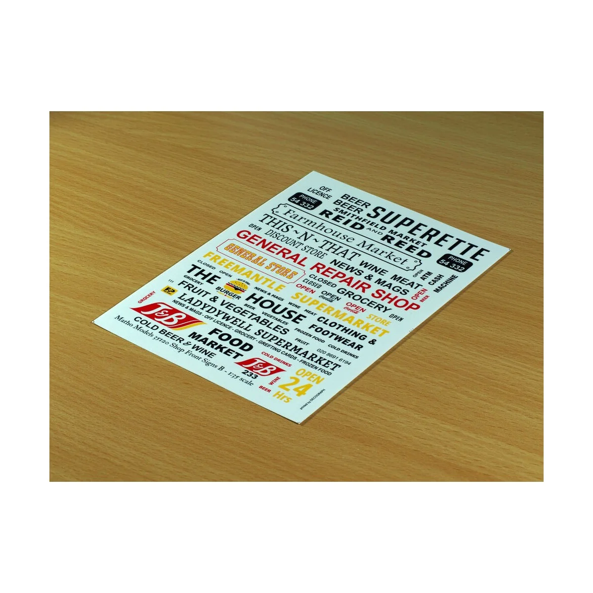 Shop Front Signs B - Matho Models 35120
