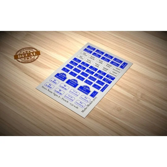 Street Name Signs A - French, 1/35 - Matho Models 35123 Street Name Signs A - French, 1/35 - Matho Models 35123