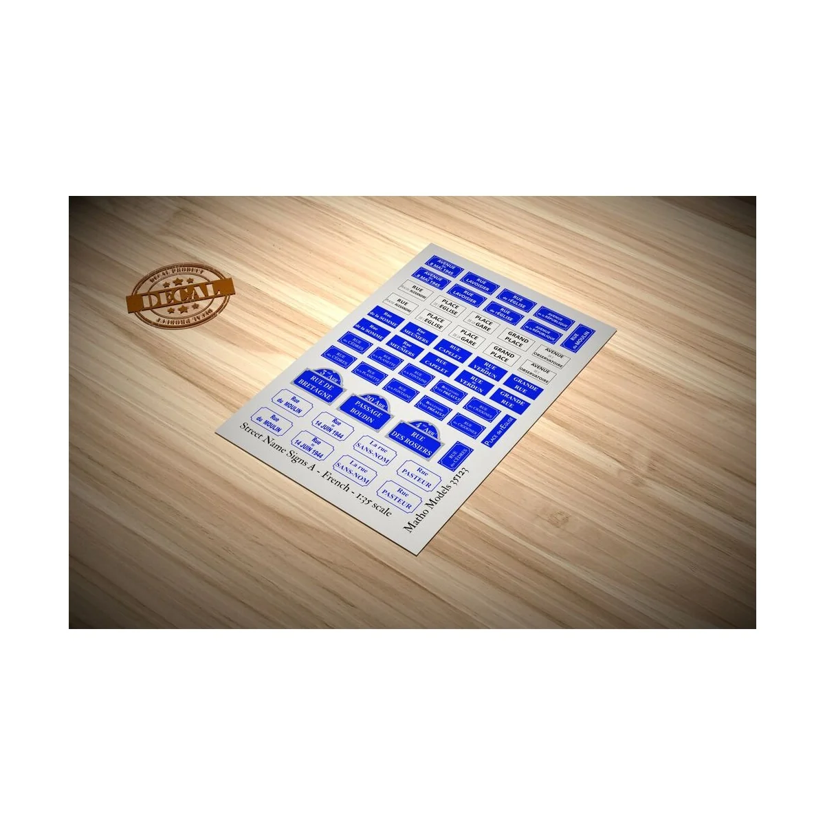 Street Name Signs A - French, 1/35 - Matho Models 35123 Street Name Signs A - French, 1/35 - Matho Models 35123