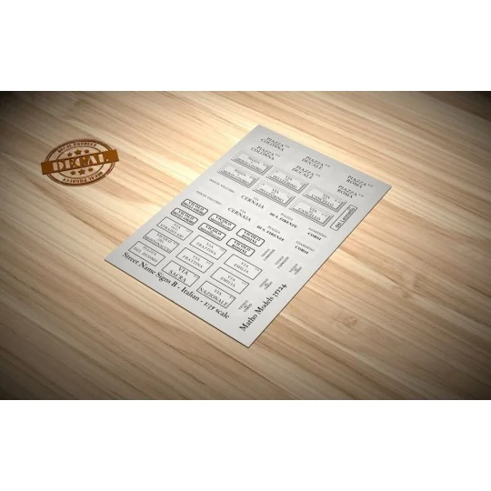 Street Name Signs B - Italian - Matho Models 35124