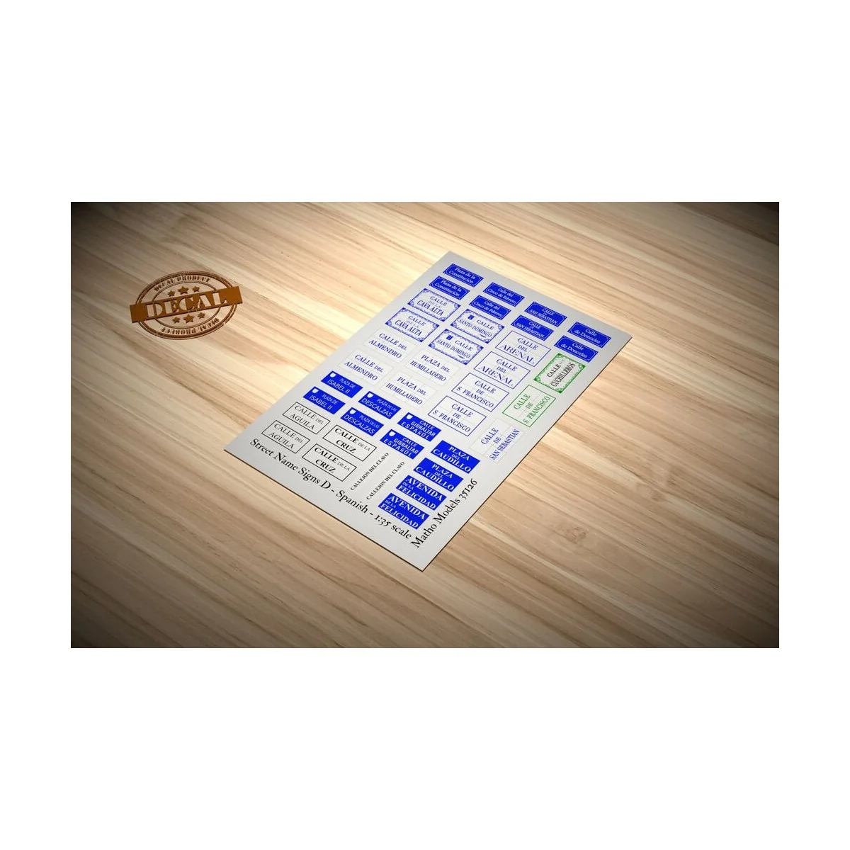 Street Name Signs D - Spanish, 1/35 - Matho Models 35126 Street Name Signs D - Spanish, 1/35 - Matho Models 35126