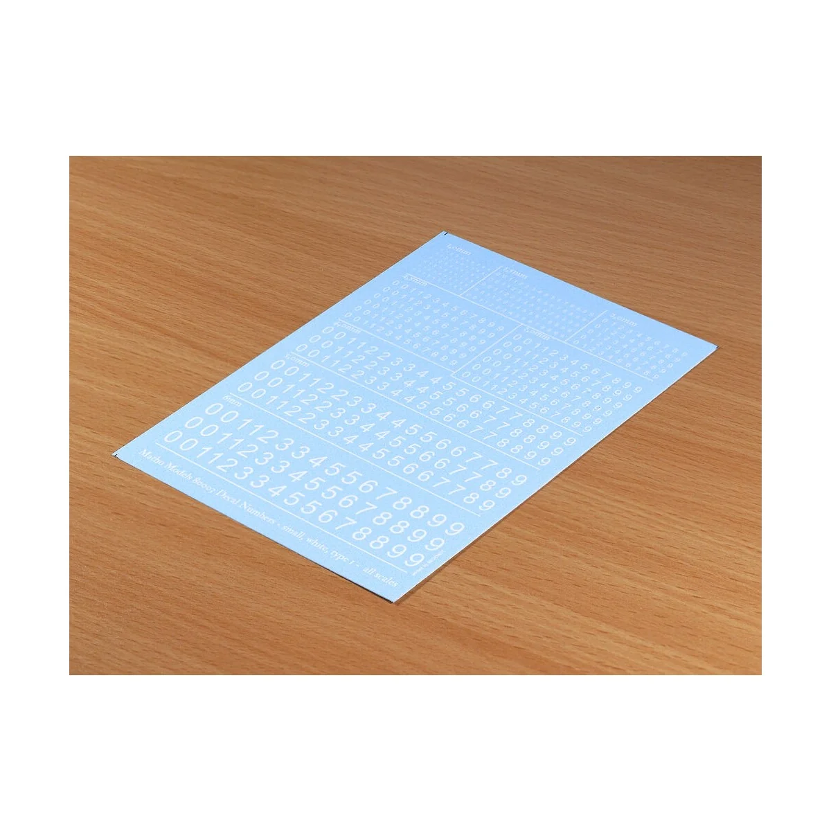 Decal Numbers - small, white, type 1 - Matho Models 80003