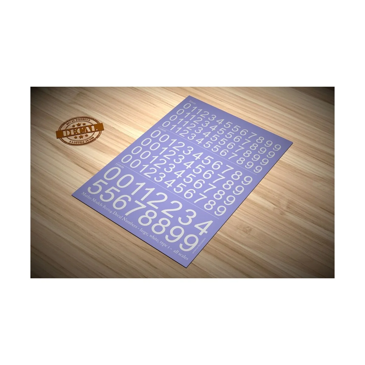 Decal Numbers - large, white, type 1 - Matho Models 80004