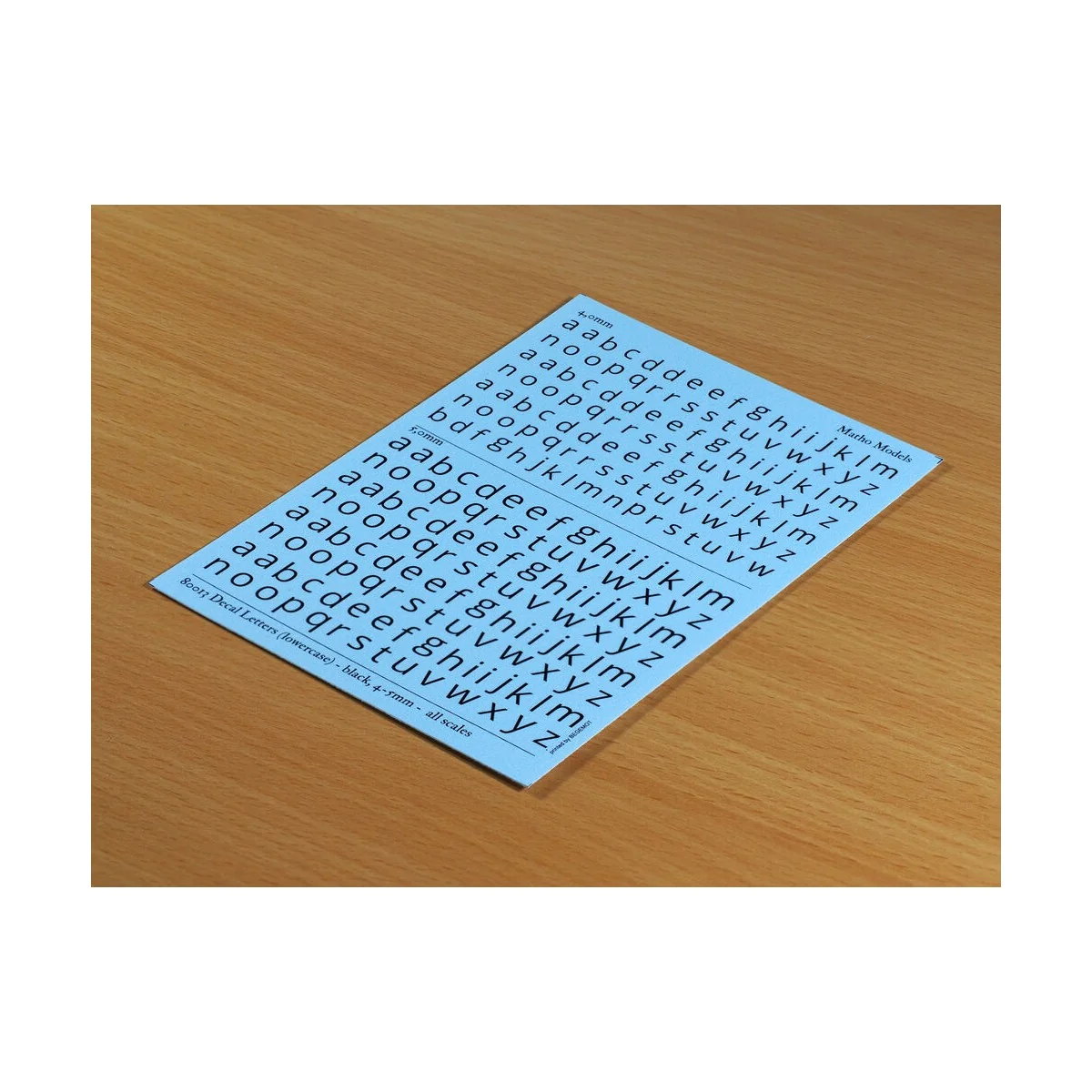 Decal Letters (lowercase) - black, 4-5mm - Matho Models 80013