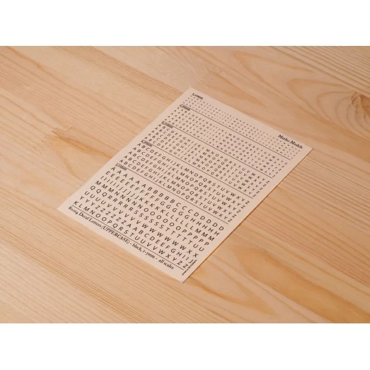 Decal Letters (UPPERCASE) - black, 1-3mm - Matho Models 80014