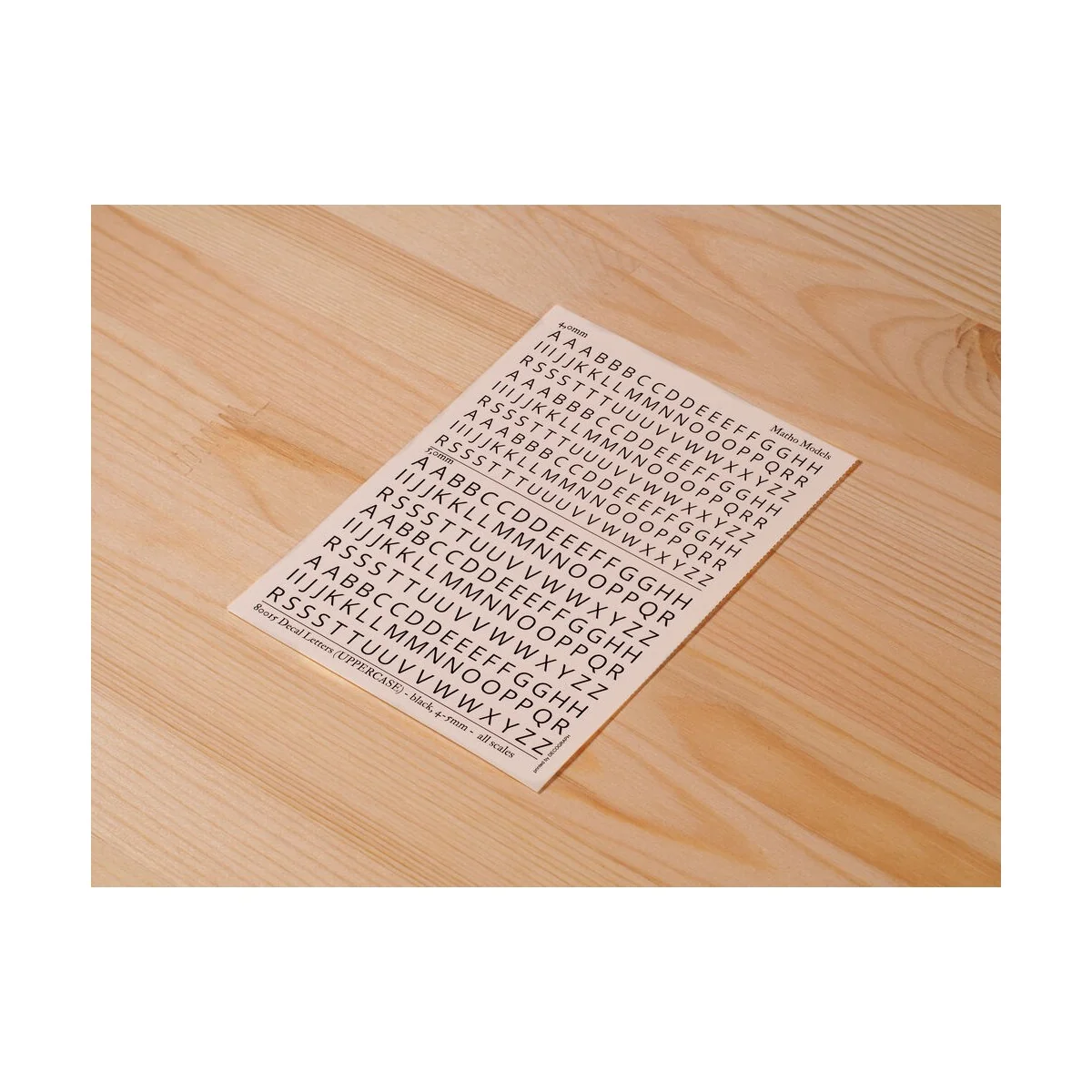 Decal Letters (UPPERCASE) - black, 4-5mm - Matho Models 80015